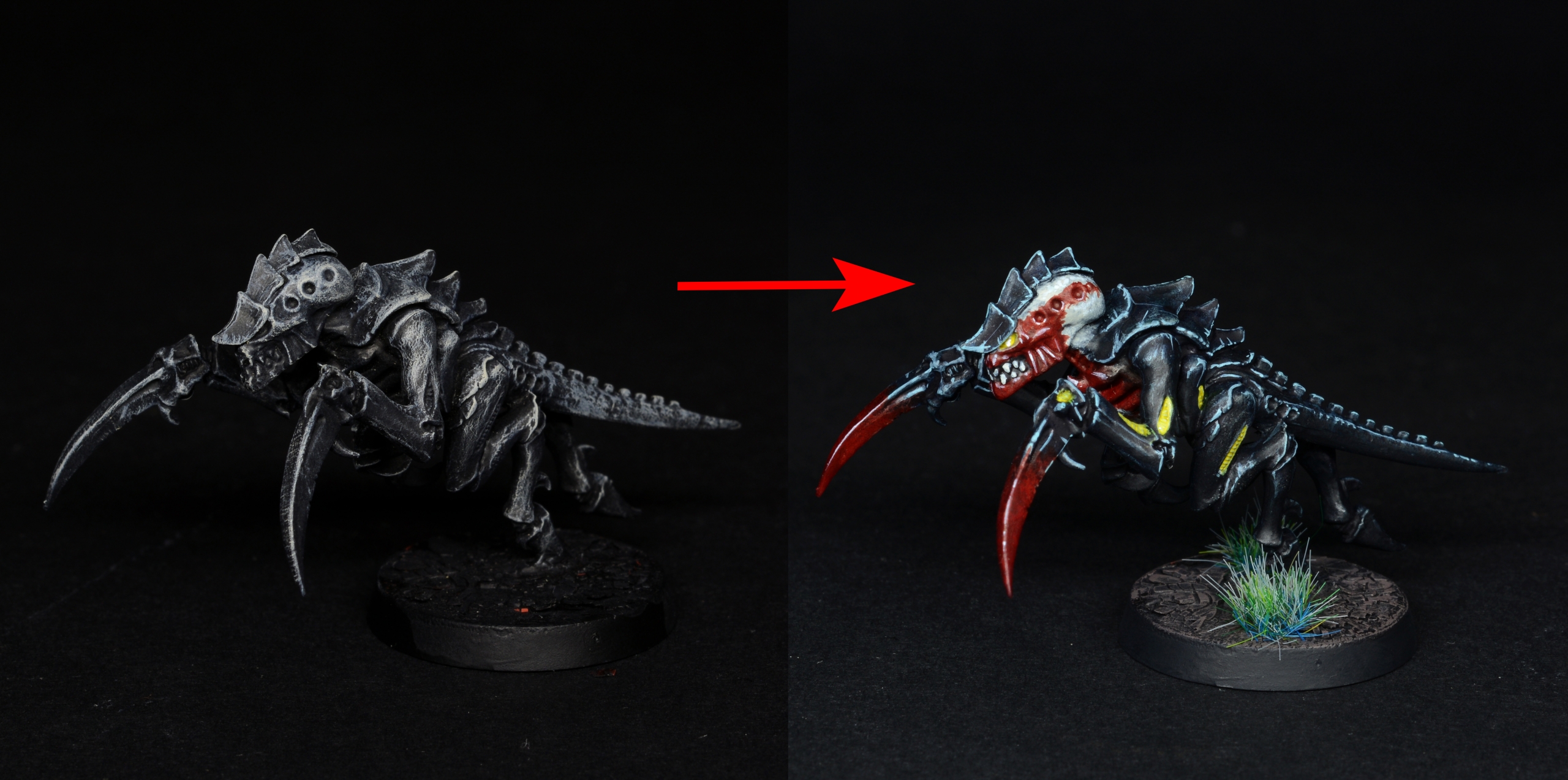Tutorial: painting Tyranids with 3rd edition color scheme, tabletop quality.
