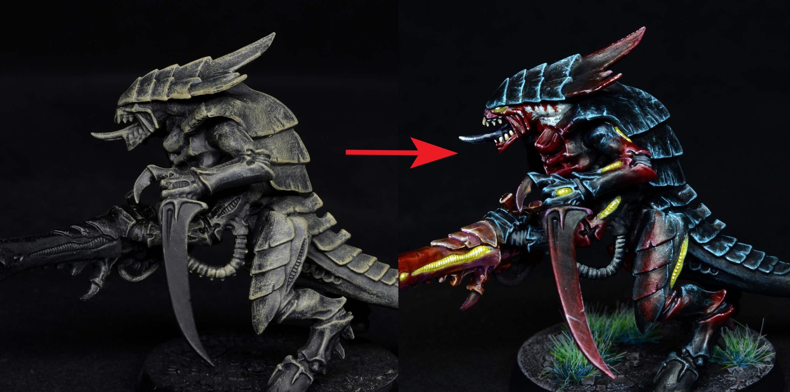 Tutorial: painting Tyranids with 3rd edition color scheme, high tabletop quality.